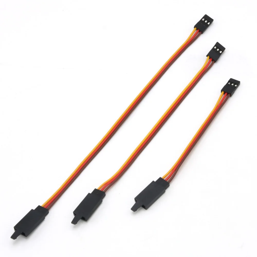 15 20 30 50 80cm 100cm Servo Extension Cable Lead With Anti-loose Hook For RC Futaba JR Male to Female Wire