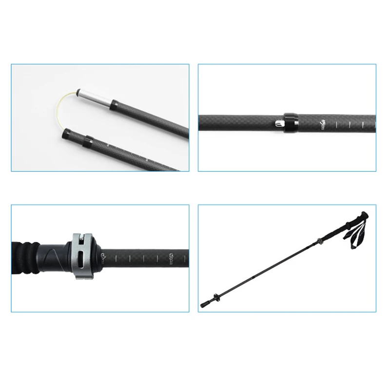 Entai High Quality Ski Poles Foldable folding 5 section Nordic Walking Sticks Walking Pole Alpenstock Trekking poles