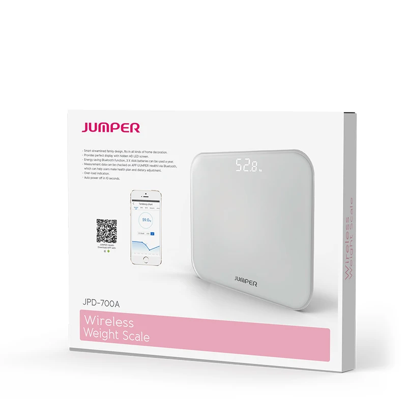 JPD-700A Hot Sales Wireless Smart Bluetooth Electronic Digital BMI Weighing Body Fat Bathroom Scale with APP