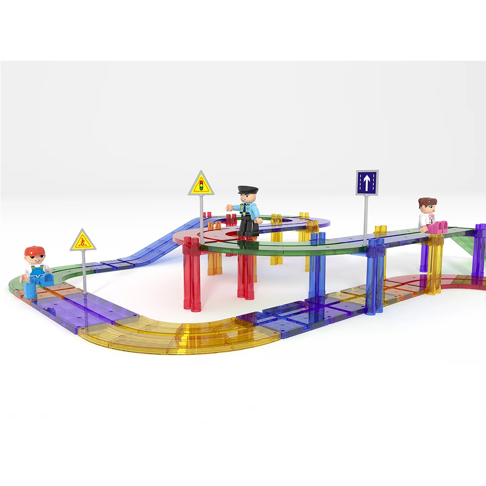 Azulejos Magnéticos Bloques De Construction Magnéticos  Juguetes Educativos Pista De Bolas De Canicas Juego De Pista De Carreras