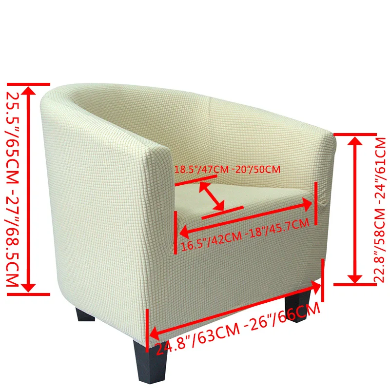 Textured Velvet Removable Tub Round Barrel Chair Covers With  Elastic Bottom Sofa Furniture Protector Covers for Tub Chairs