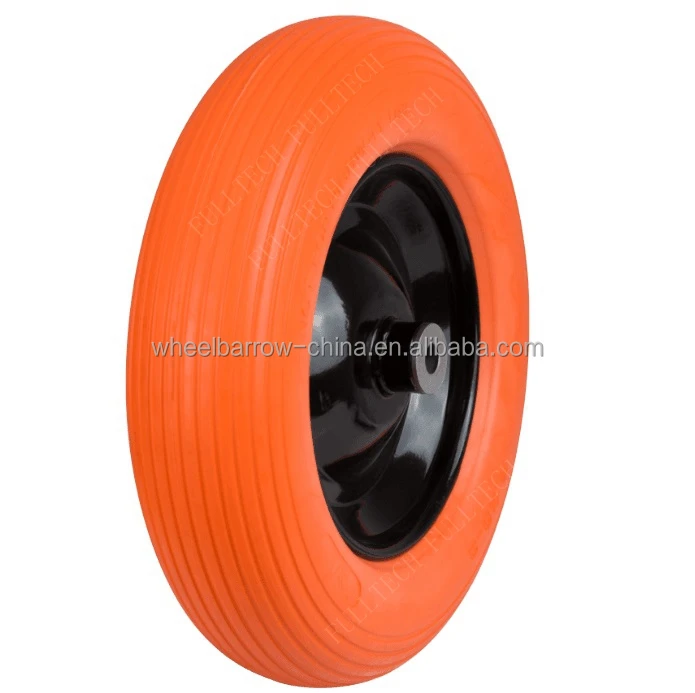 Polyurethane Foam Wheel solid puncture proof wheelbarrow wheels 3.50-8 4.00-8 with rolling bearing