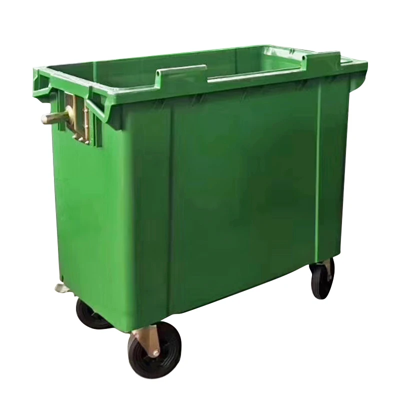 Outdoor Large 660L Plastic Garbage Bin with Wheels Street Community Garbage Container with Lid Recycle Waste Bin