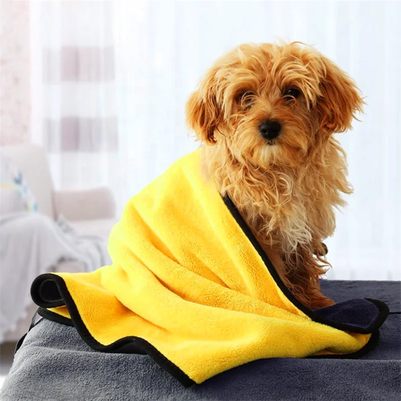 Pet Towel Quick Dry Dog and Cat Towel Bath Robe Soft Fiber Absorbent Pet Bath Towel