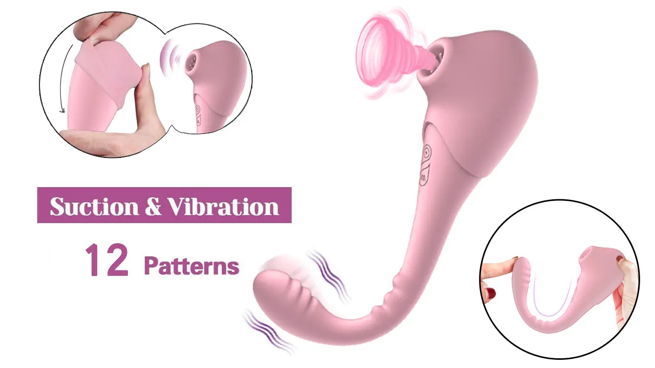 2 in 1 Electric Sex Toy Bendable Lipstick Vibrator G Spot Clitoris Nipple Sucking Flapping Egg Vibrator For Women Sexual Toy