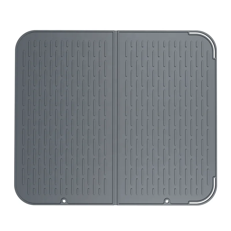 Wellfine Customised Non-slip Silicone Dish Quick Drying Mat Kitchen Foldable Dish Drainer Pad for Wine Glass Baby Bottle Cup