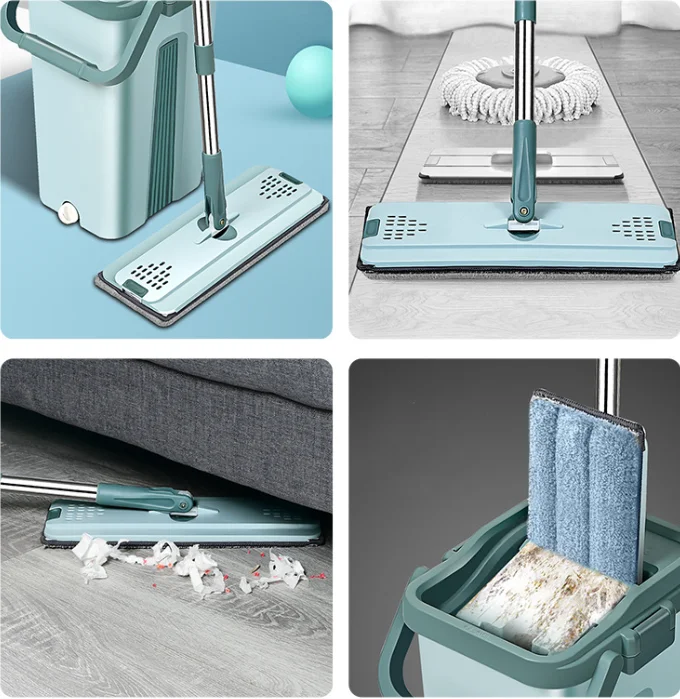 Factory Wholesale Household Free Hand Scrape Floor Swob Washing Bathroom Cleaner Tool  Cleaning Floor Flat Mop