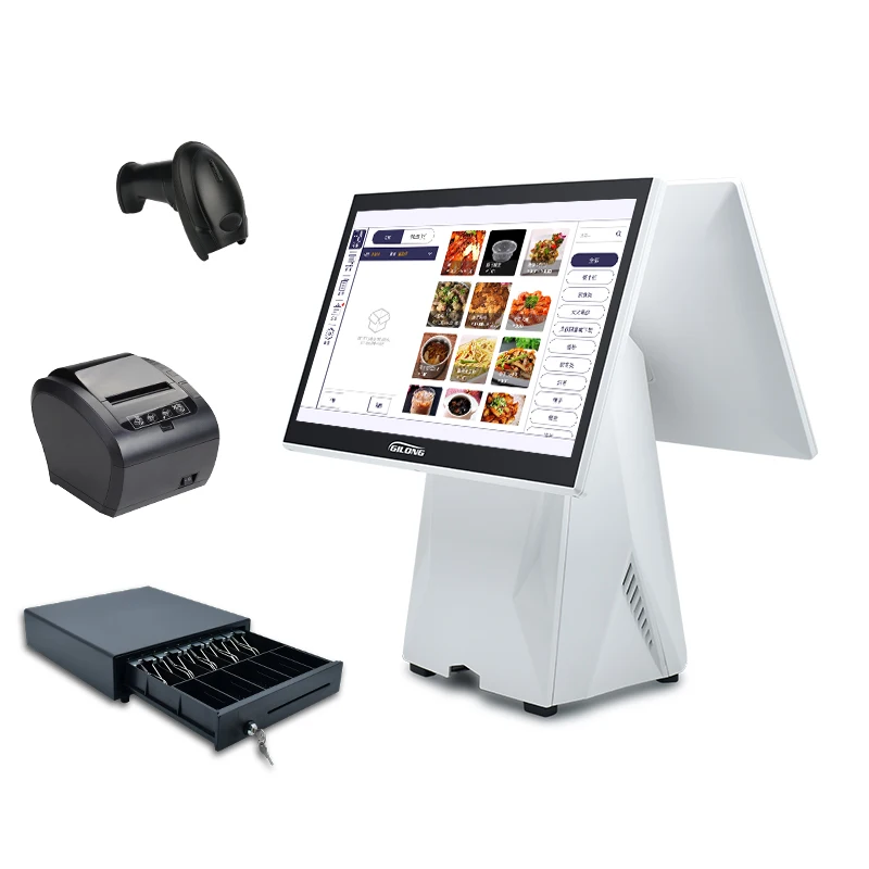 Built-in 80mm thermal printer 15.6 inch windows all in one pos terminal