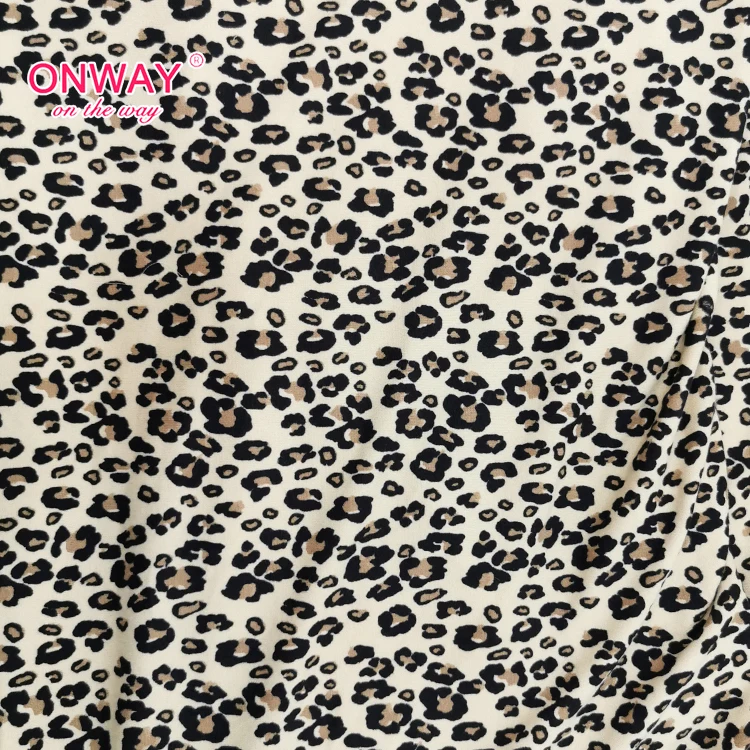
Beautiful dty jersey polyester digital animal leopard printed fabric for dress 