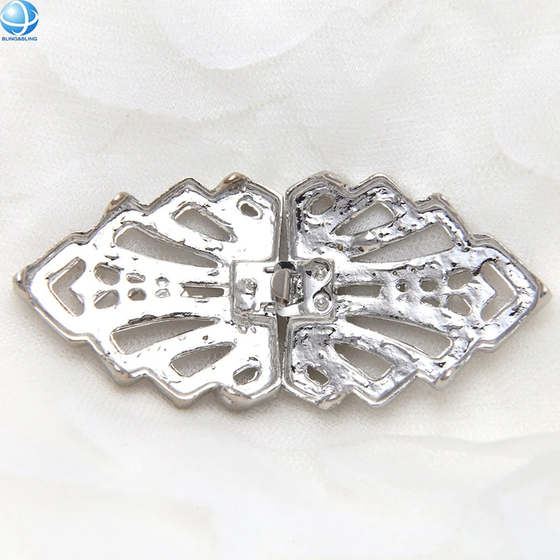 Custom Rhinestone Belt Buckle Closure Sweater Silver Clasp Hook  Wedding Bridal Belt Buckle Button Dress Decor Jewelry