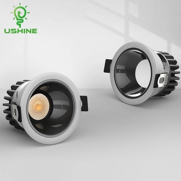 Ushine Good Price Anti Glare Commercial Down Light Aluminum Ceiling Recessed COB LED Downlight