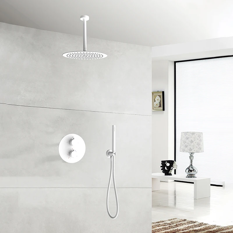 Bathroom Concealed Shower Mixer with Thermostat In Wall Mounted Rain Set bath & Shower Faucets