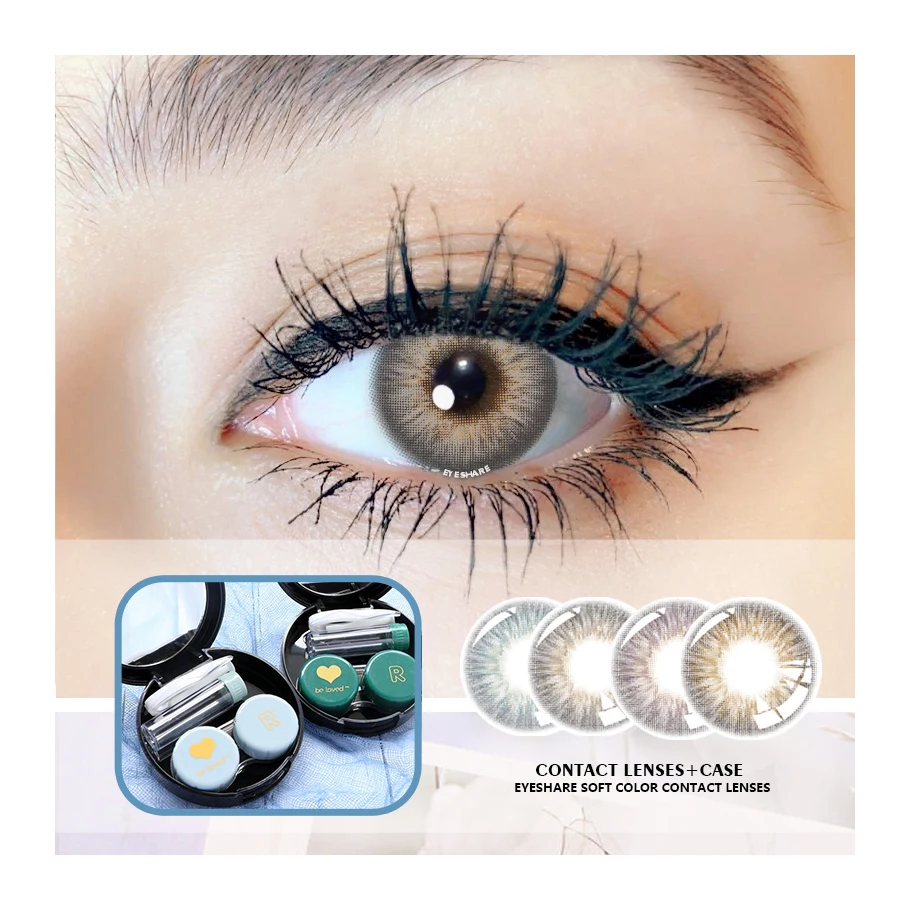 Eyeshare Custom Colored Contact Lens Case Manually eye contact lenses Case Cleaner Color Contact Lens Accessories  Tweezer