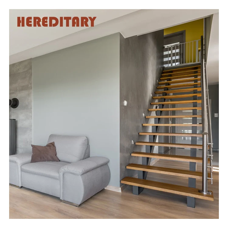 Australian/canadian standard staircase modern interior staircase with wooden steps indoor stairs