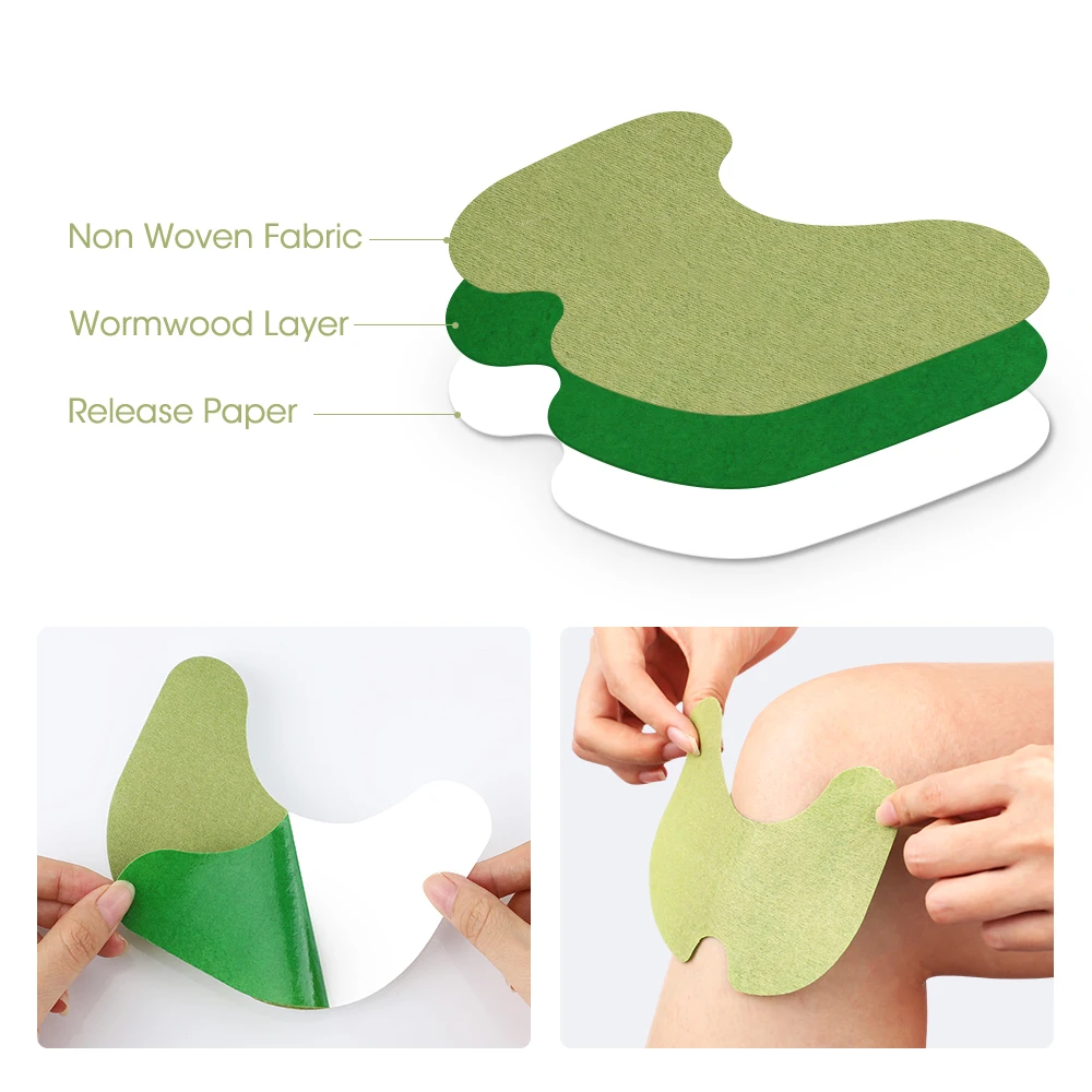 self-heating herbal wormwood knee stickers moxibustion pain relief knee patch
