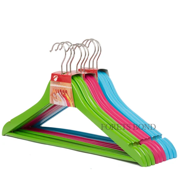 Wholesale High Quality Supermarket Wood Clothes Hangers For Garment Display