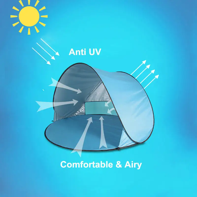 Hot Sell UV Protective Folding Sun Shadow Baby Beach Ten With Carry Bag Kids Sun Shelter Tent