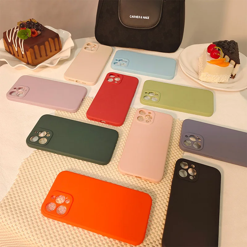 Colorful Soft Liquid Silicone Phone Case For iPhone 14 13 Pro max 12 mini 11 X XS 7 8 SE Waterproof Case Cover