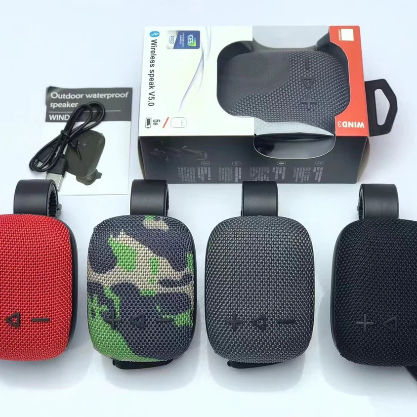 WIMD3 BT Mini Plug-in bt Speaker Bass outdoor portable speaker 3D Stereo Speaker For riding