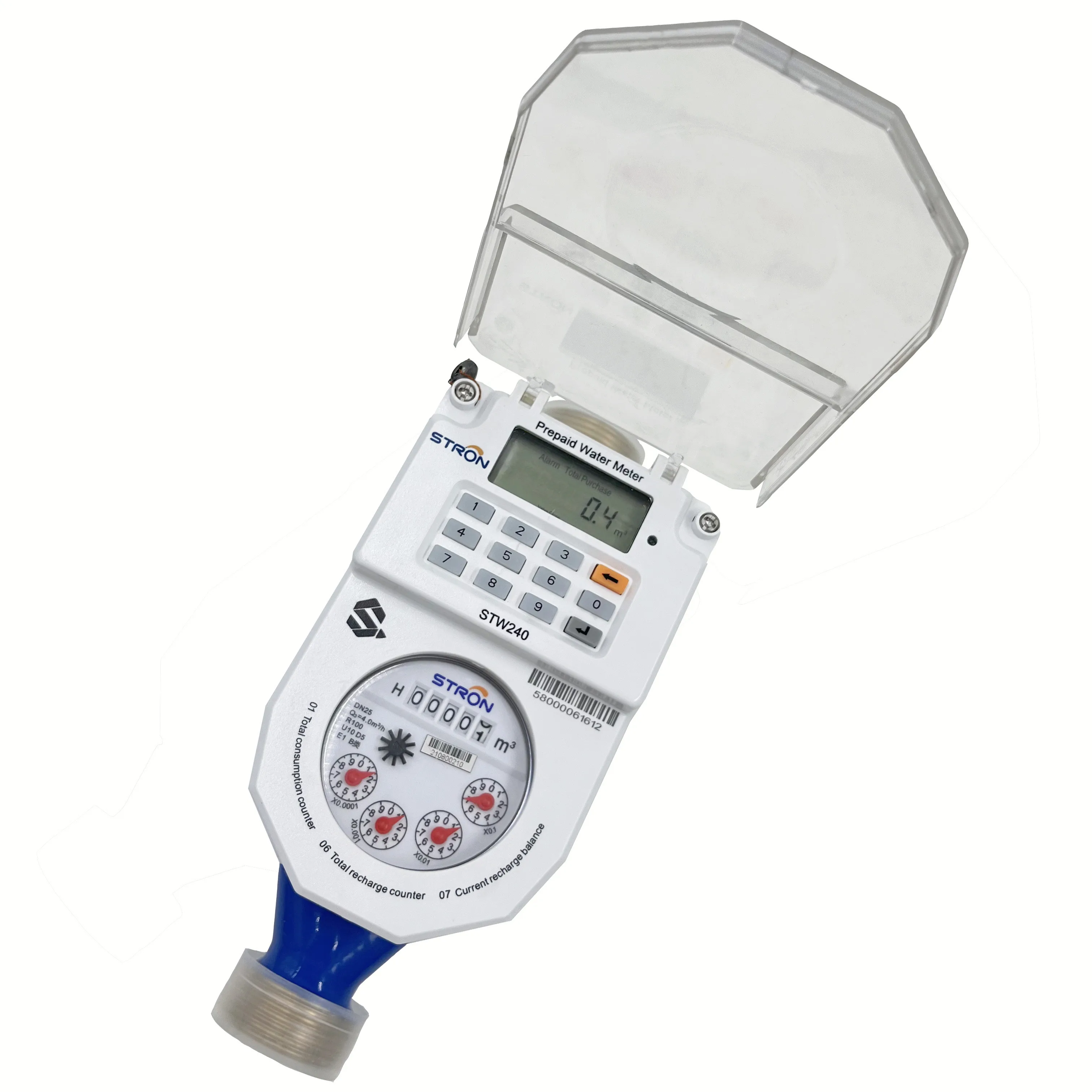 STW36-A STS R100  high accuracy anti-tamper real-time plastic  Prepaid Water Meter DN15