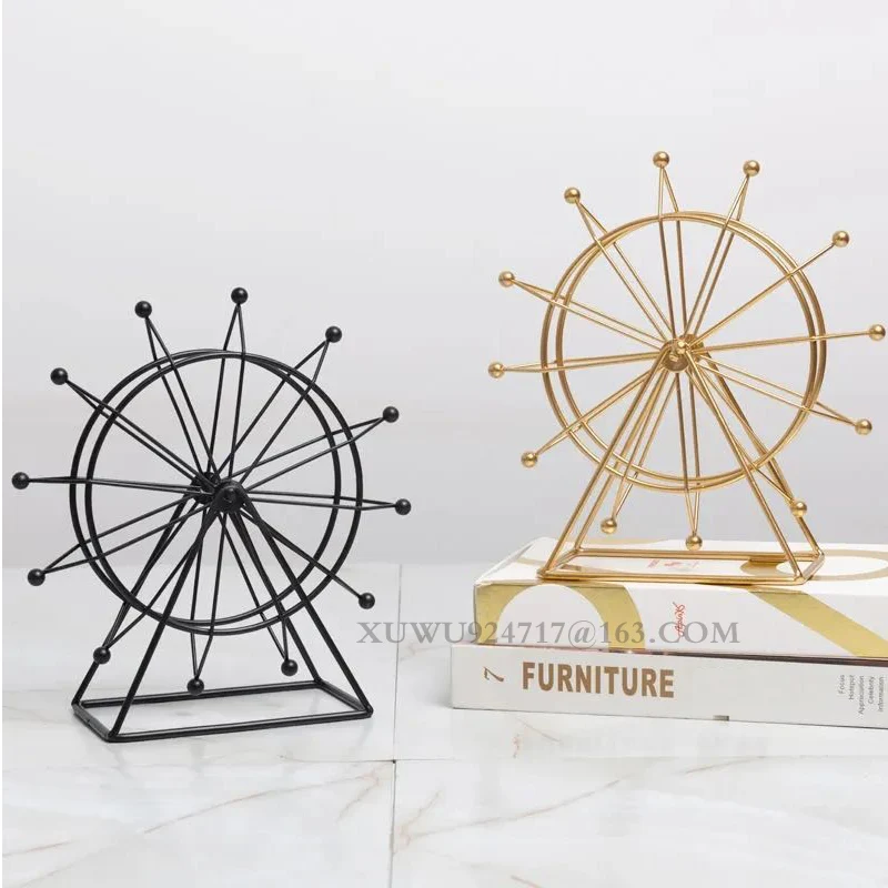 Factory Metal  Rotatable Ferris Wheel Decorations European Retro Zinc Alloy Ferris Wheel Model LONDON EYE Decorations