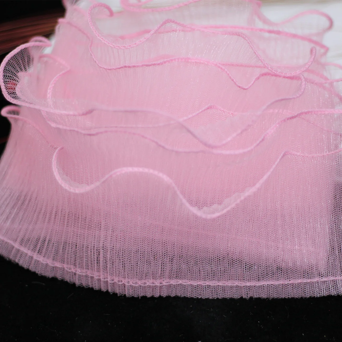 Width 12 cm stiff Net mesh chiffon ruffle lace trim 3 layers Frills lace ribbon for clothing accessories Cake flower packing