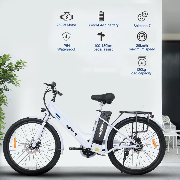 New Type banian upgraded commuter ebike 36V 250W step-through urban ebike 26 inch 7 Speed Aluminum Alloy Frame Electric Bike