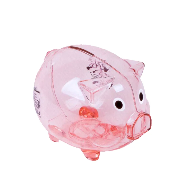 Hot-Selling Lovely clear plastic piggy bank with coin counter for kid gift