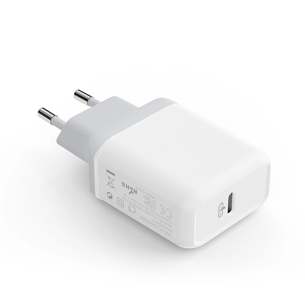 Портативное быстрое зарядное устройство с европейской вилкой PD25W PPS USB C настенное для мобильного телефона