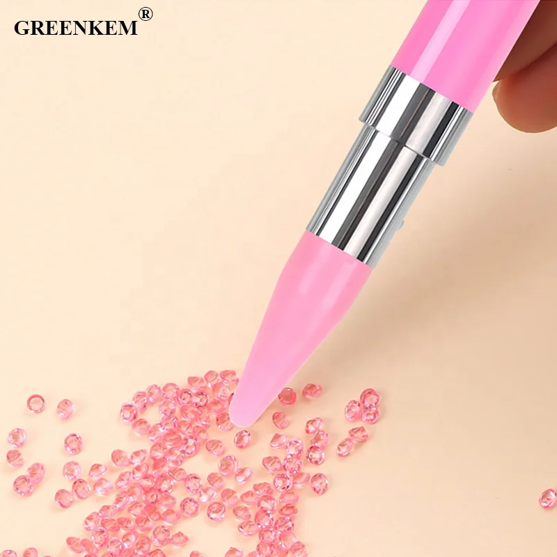 Wholesale Crystal Colorful Pick Up Pen Wax Rhinestones Picker Diamond Painting Pen Nail Art Brush Nail Dotting Wax Pen