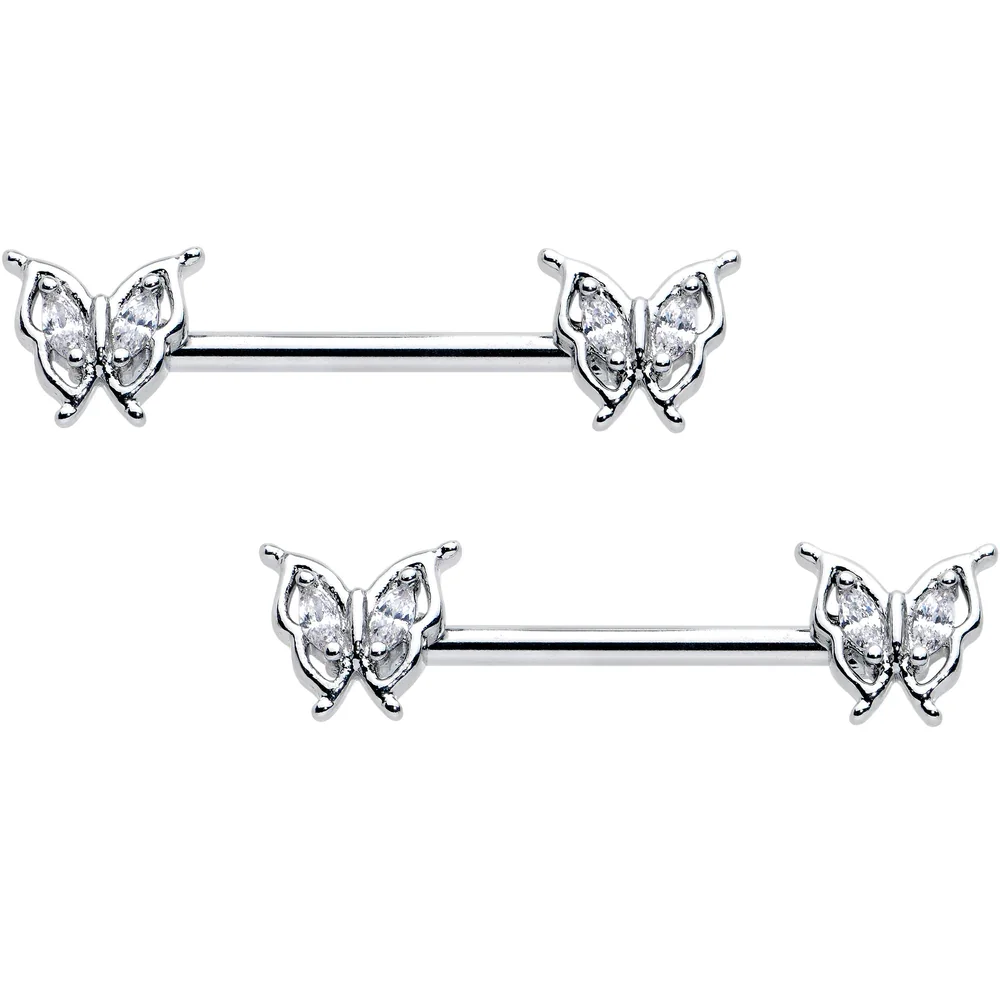 Butterfly Nipple Piercing Stainless Steel Body Jewelry Wholesale 14G Nipple Barbell Ring