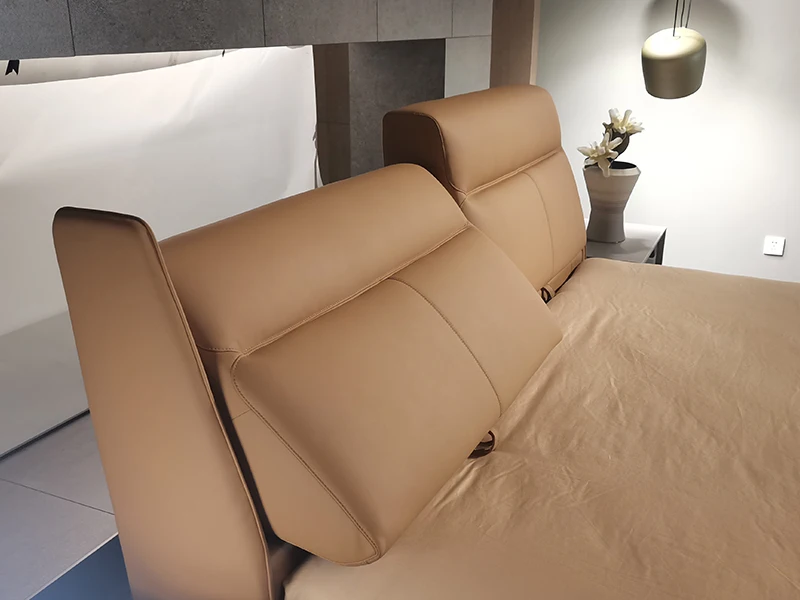 Factory Price Wood Platform Bed King Size Upholstered Bed Frame Adjustable Bed Backrest For Home