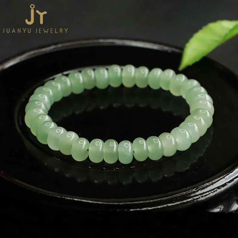 Abacus Beads Shape Quartzose Jade Bracelets Real Stone Beaded Bracelets For Women and Men Green Aventurine Beads Bracelets