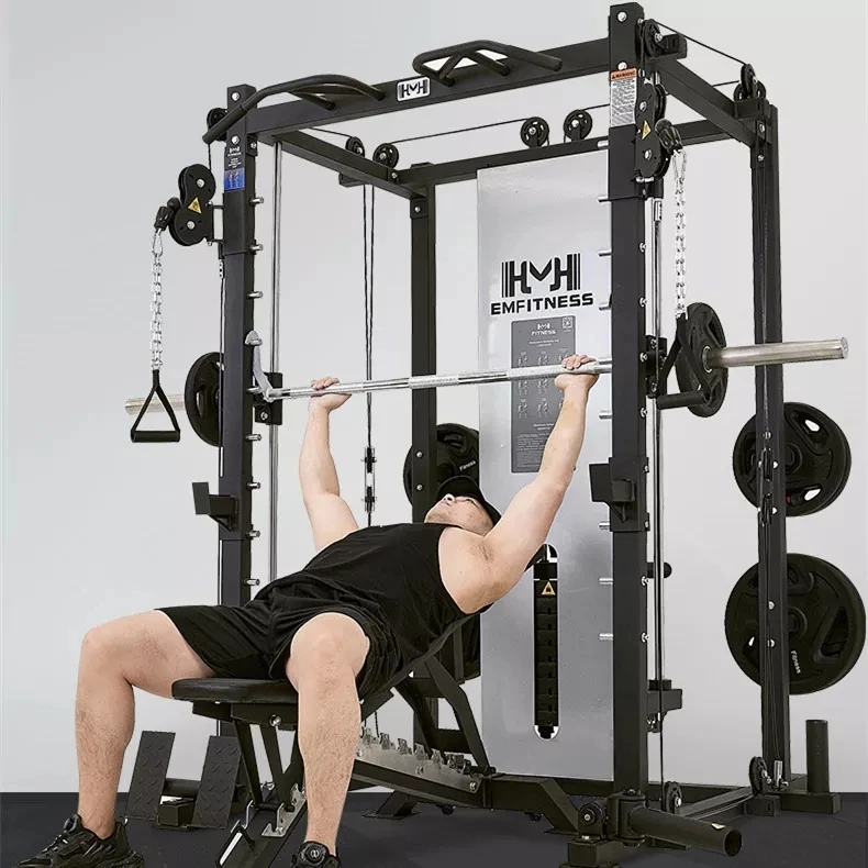 EMFitness Multi Function home cable crossover Smith Machine with Weight Stack
