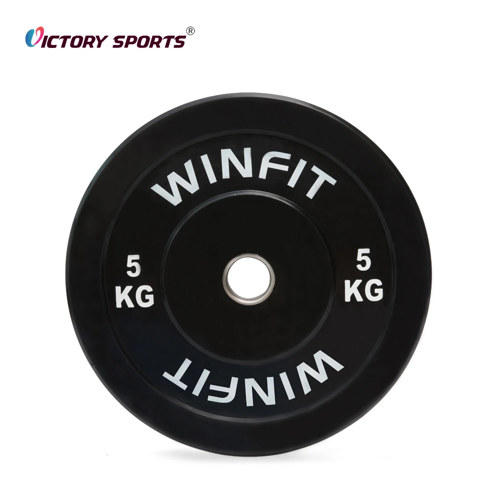 Free weight training stainless steel 5kg 25kg colorful barbell gym rubber weight plates bumpers