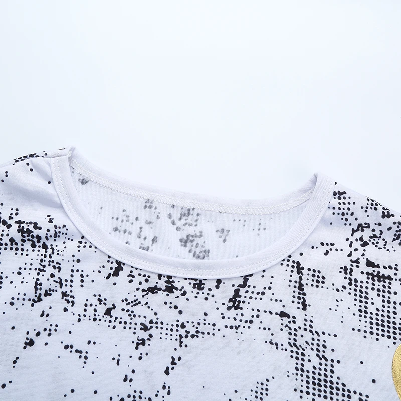 China Import 60% Cotton 40% Polyester Gold Foil T Shirts Custom Printing