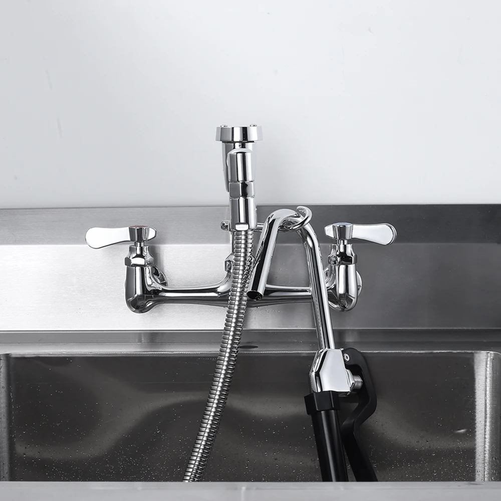 Hotel Restaurant School Commercial Kitchen Sink Faucet With Atmospheric Vacuum Breaker Spray Valve Kettle Filling Faucet