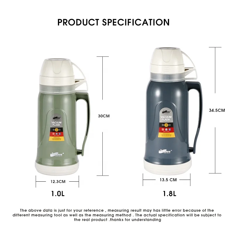 SUNLIFE Manufacture 1.8L Vacuum Flask Ready To Ship Food Grade Glass Liner Water Bottle