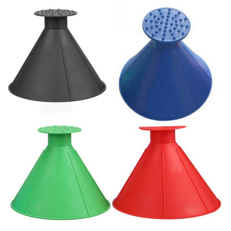 Аксессуары для удаления снега, инструмент в форме конуса для зимы, воронка для снега на ветровом стекле автомобиля, инструмент для удаления снега на улице, круглая скребок для льда для автомобиля