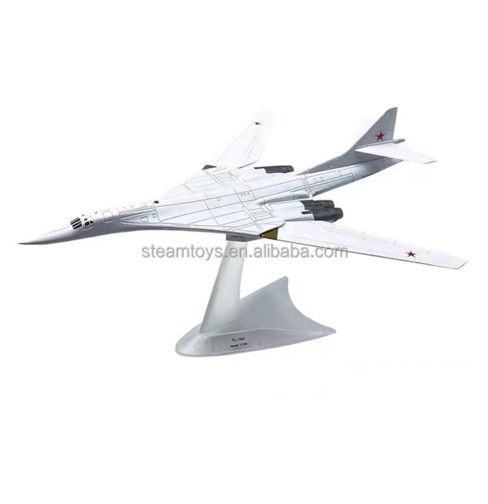 Tu-160 Blackjack Strategic Bomber with Landing Gear and Bracket Russia Aircraft Metal Military Model Diecast Plane Model