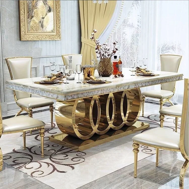European style marble furniture Italian design modern dining table CT005-F503