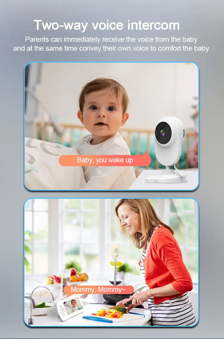 UEMON TECH New Arrival 4.3' screen real-time mini network baby pet camera monitor