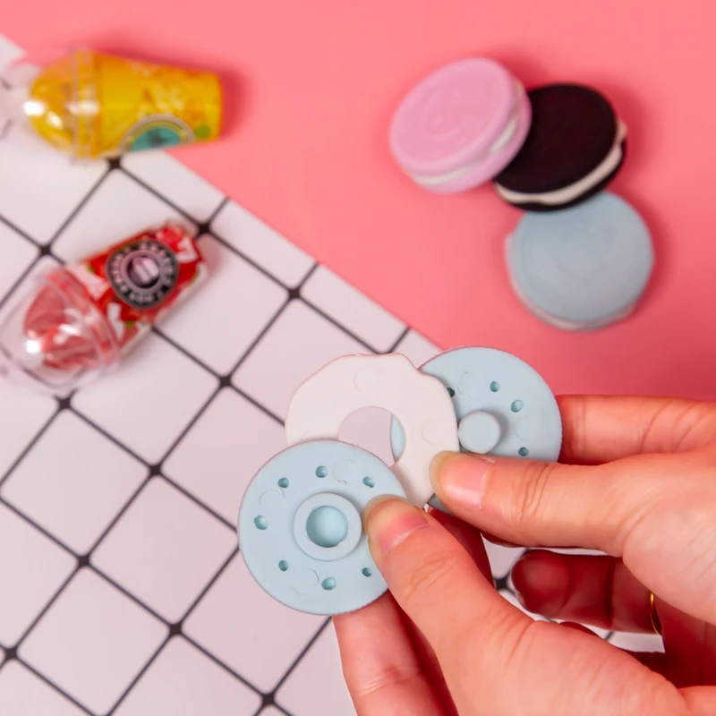 China supplier dropshipping sandwich biscuit eraser three color choices for school writing work detachable rubber