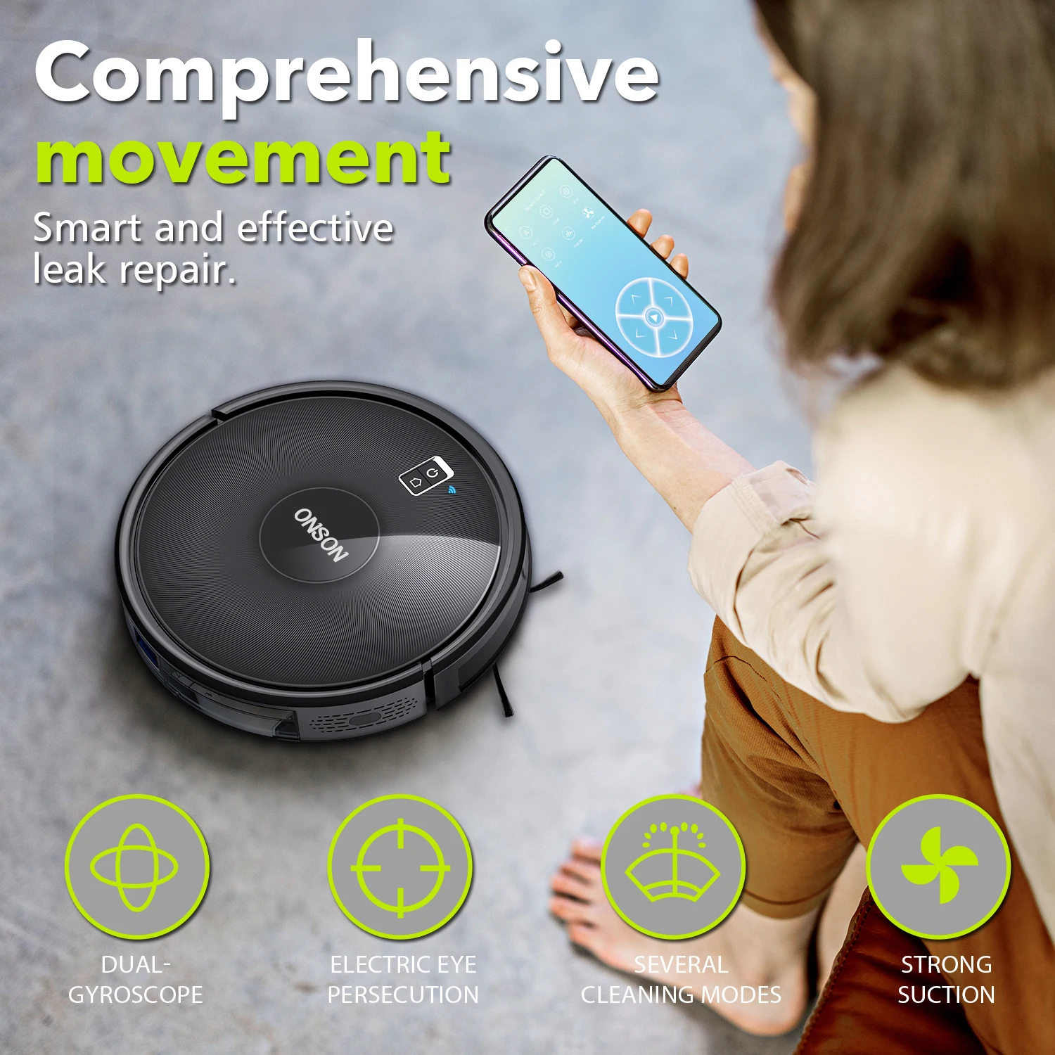 GOOVI D382 Pro 2200Pa Slim Design Robot Vacuums Carpets Boost Intellect Self-Charging Vacuum Cleaner
