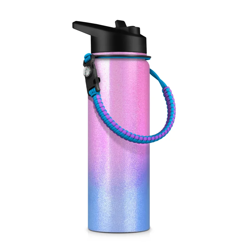 Modern Design 18oz BPA Free 18 8 Stainless Steel Water Bottle Insulated Drinking Bottles Metal With Finger Ring