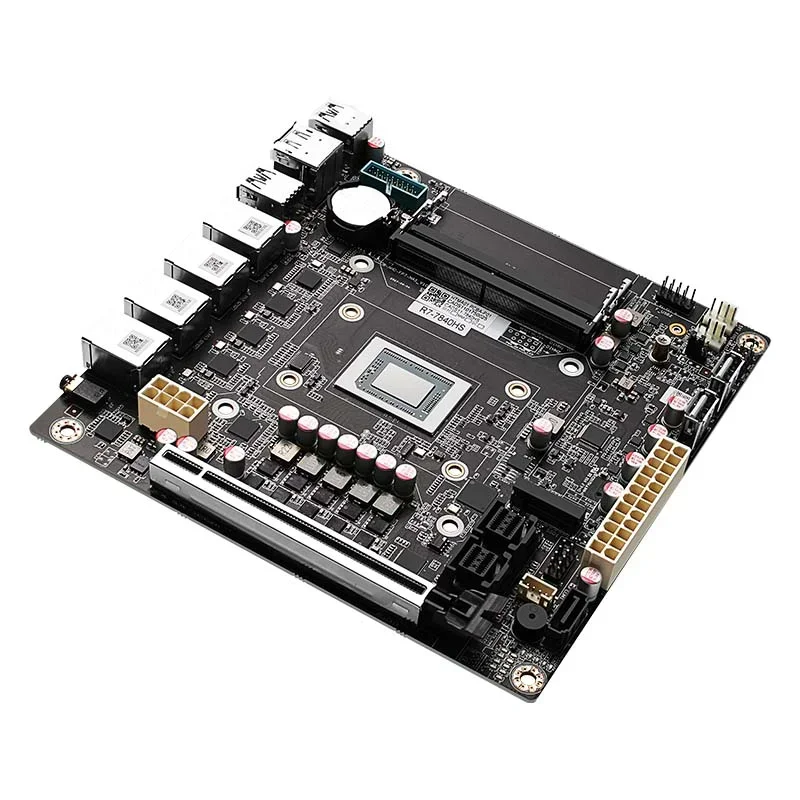 New 9-Bay AMD Ry-zen 7 7840HS 7940HS NAS Motherboard USB4 4x i226-V 2.5G LAN 9xSATA3.0 PCIE X16 2xDDR5 17X17 ITX Firewall