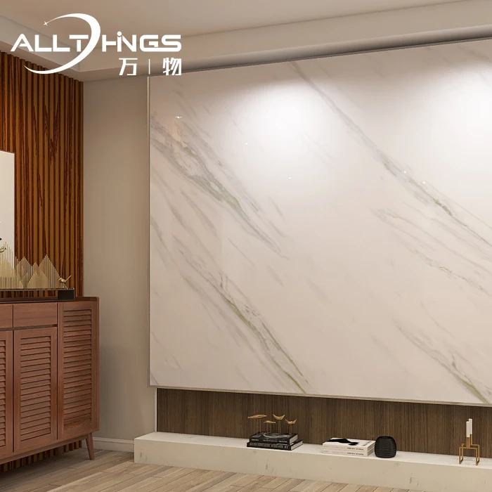 Высокоглянцевое УФ покрытие Водонепроницаемая Мраморная Панель индивидуальный дизайн гостиная кухня Лидер продаж 1220*2440 мраморный лист