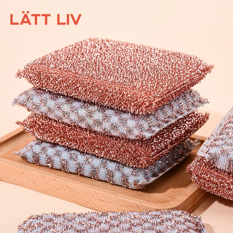 Высококачественные чистящие губки из микрофибры LATTLIV, 5 шт., мочалки, многоразовые губки для мытья посуды