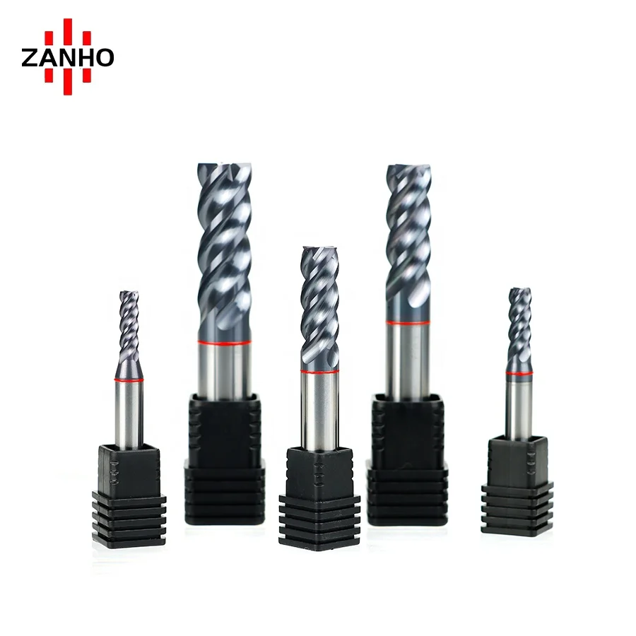 ZANHO Solid Carbide 4 Flutes Flat Tungsten Steel End Mills Cutters KNA750 for general applications