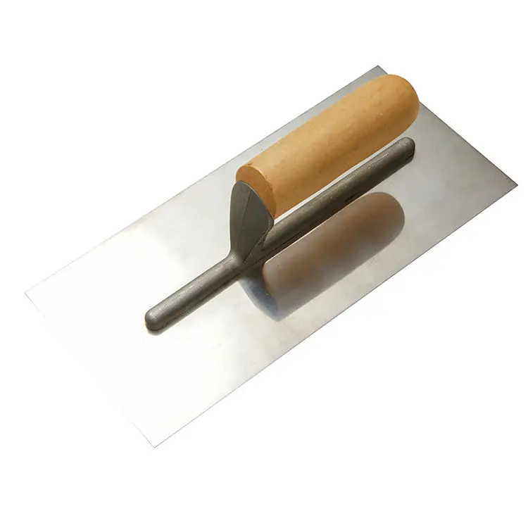 Stainless Steel Bricklaying Trowel with Wood Handle for Concrete Work